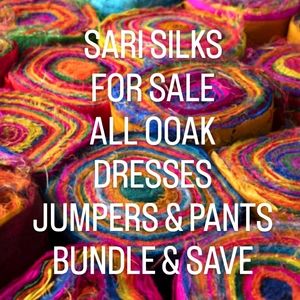 🥻2/$50 SALE SARI SILK Textile Garments 🥻